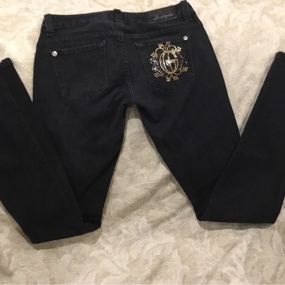 Guess black jeans Starlet straight leg low rise. - Picture 3 of 3